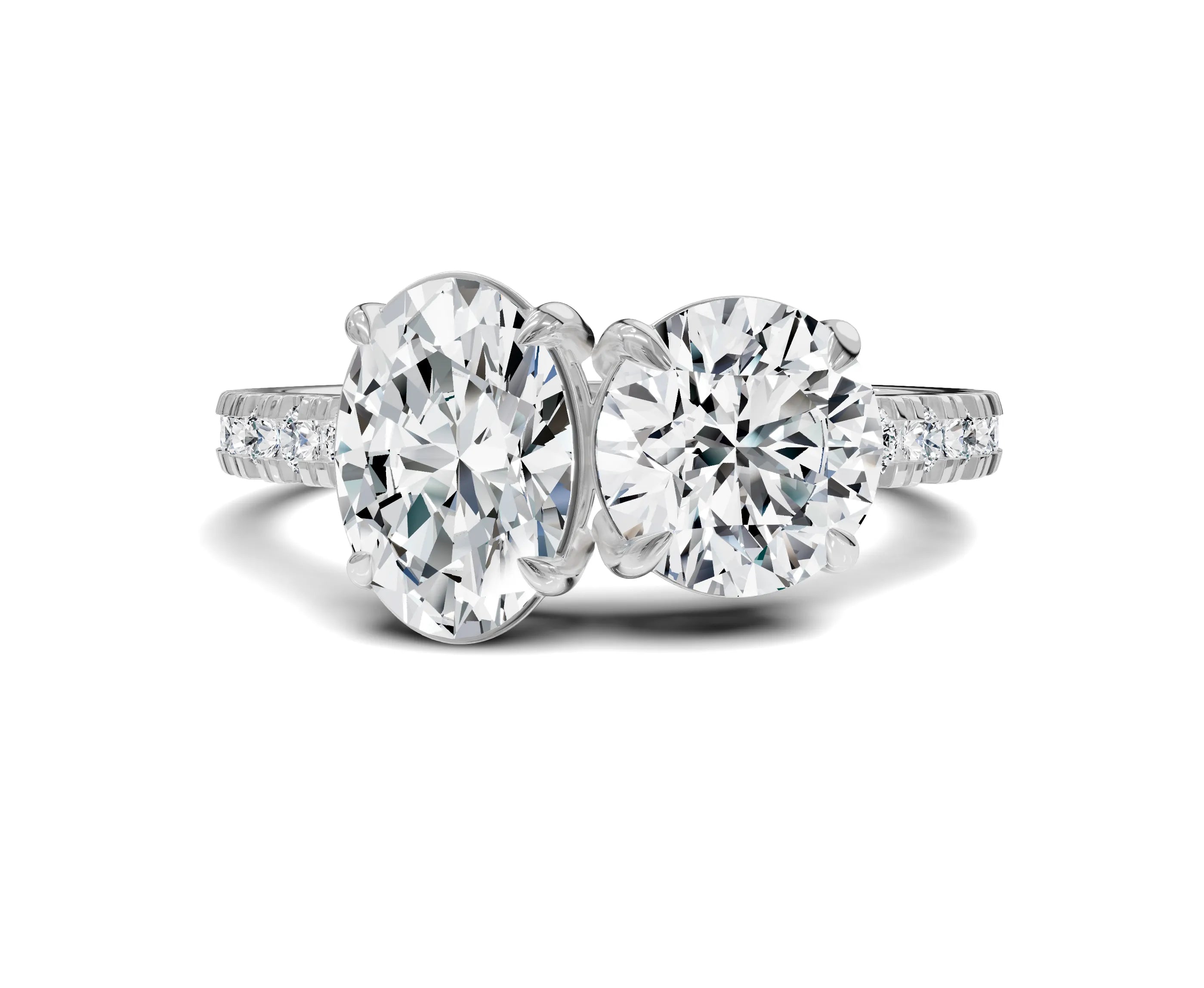 Oval & Round Cut Toi Et Moi Engagement Ring | 2.25ct Lab Grown