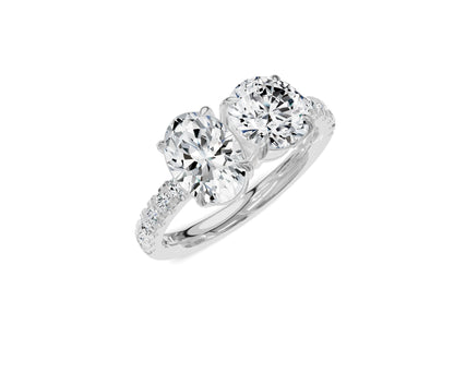 Oval & Round Cut Toi Et Moi Engagement Ring | 2.25ct Lab Grown