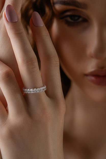 Timeless Radiance|3ct Lab Grown Oval Diamond Eternity Band