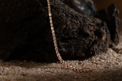 Sleek Bezel Lab-Grown Emerald Cut Tennis Bracelet