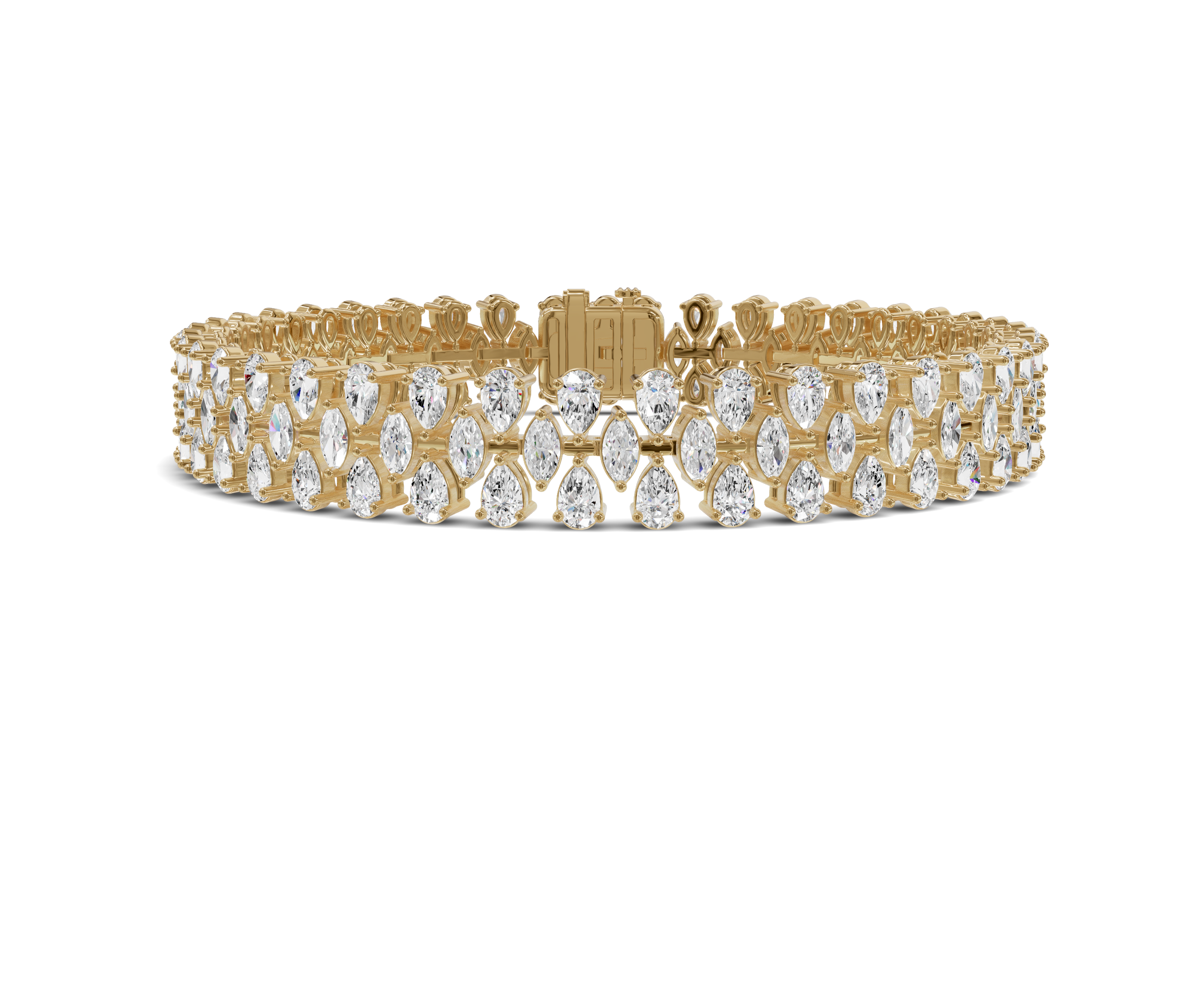 Blush Harmony Multi-Stone Lab-Grown Diamond Bracelet, #metal-type_14k-yellow-gold