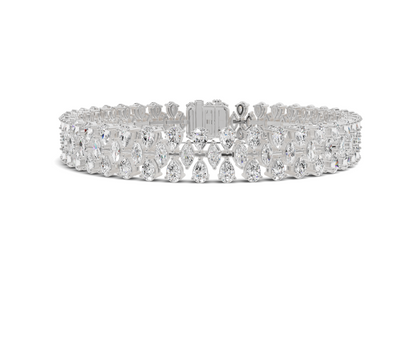 Blush Harmony Multi-Stone Lab-Grown Diamond Bracelet, #metal-type_14k-white-gold