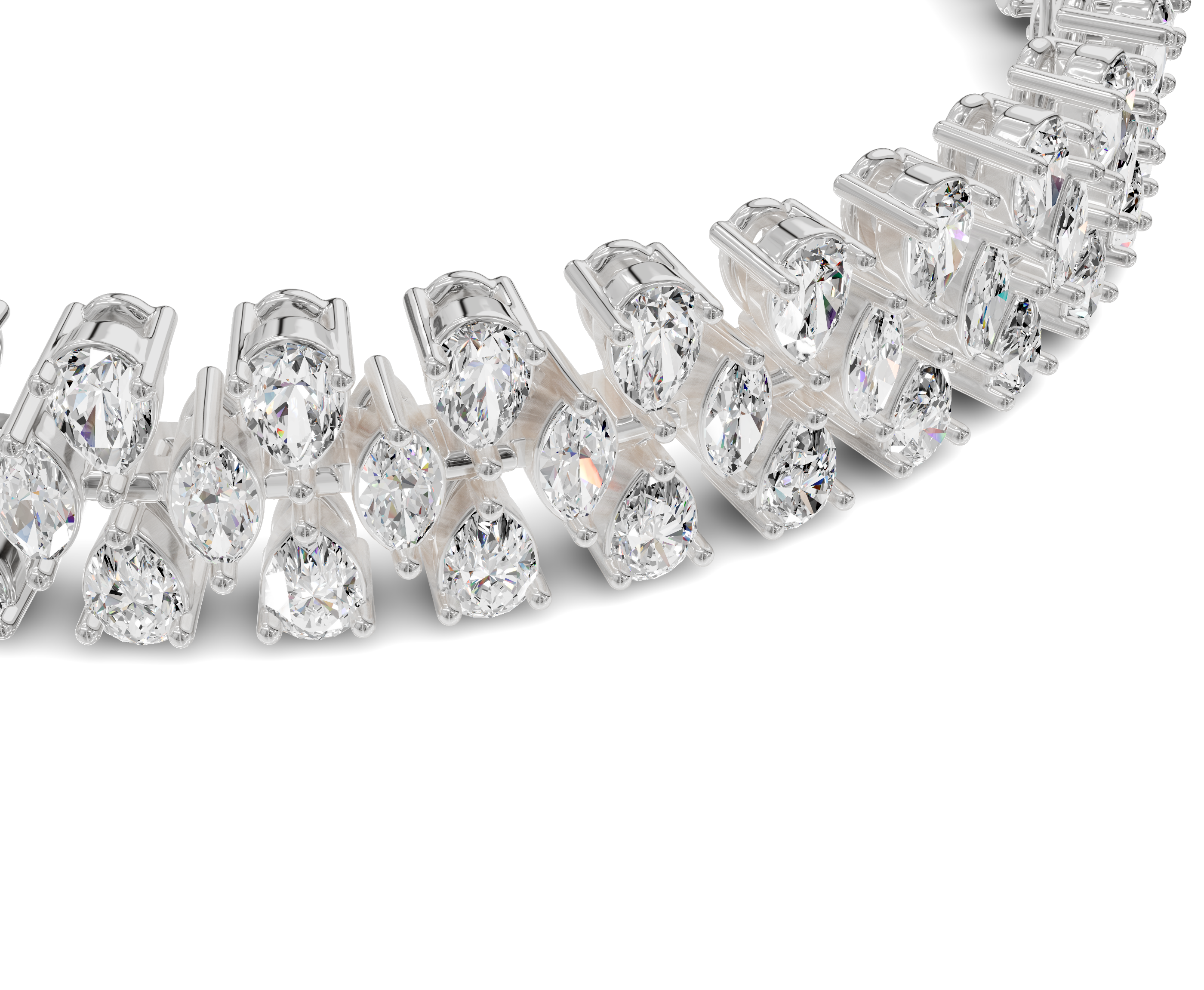 Blush Harmony Multi-Stone Lab-Grown Diamond Bracelet, #metal-type_14k-white-gold