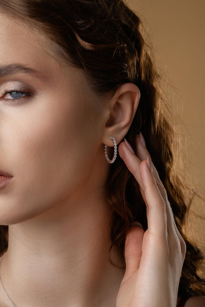 Eternal Sparkle Diamond Hoops - Chicory Jewel