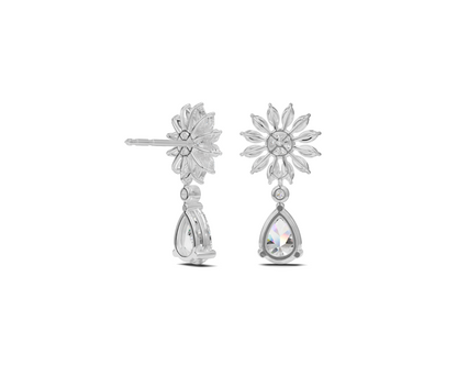 #metal-type_14k-white-gold, Blossom Brilliance Drops Earrings | Chicory Jewel