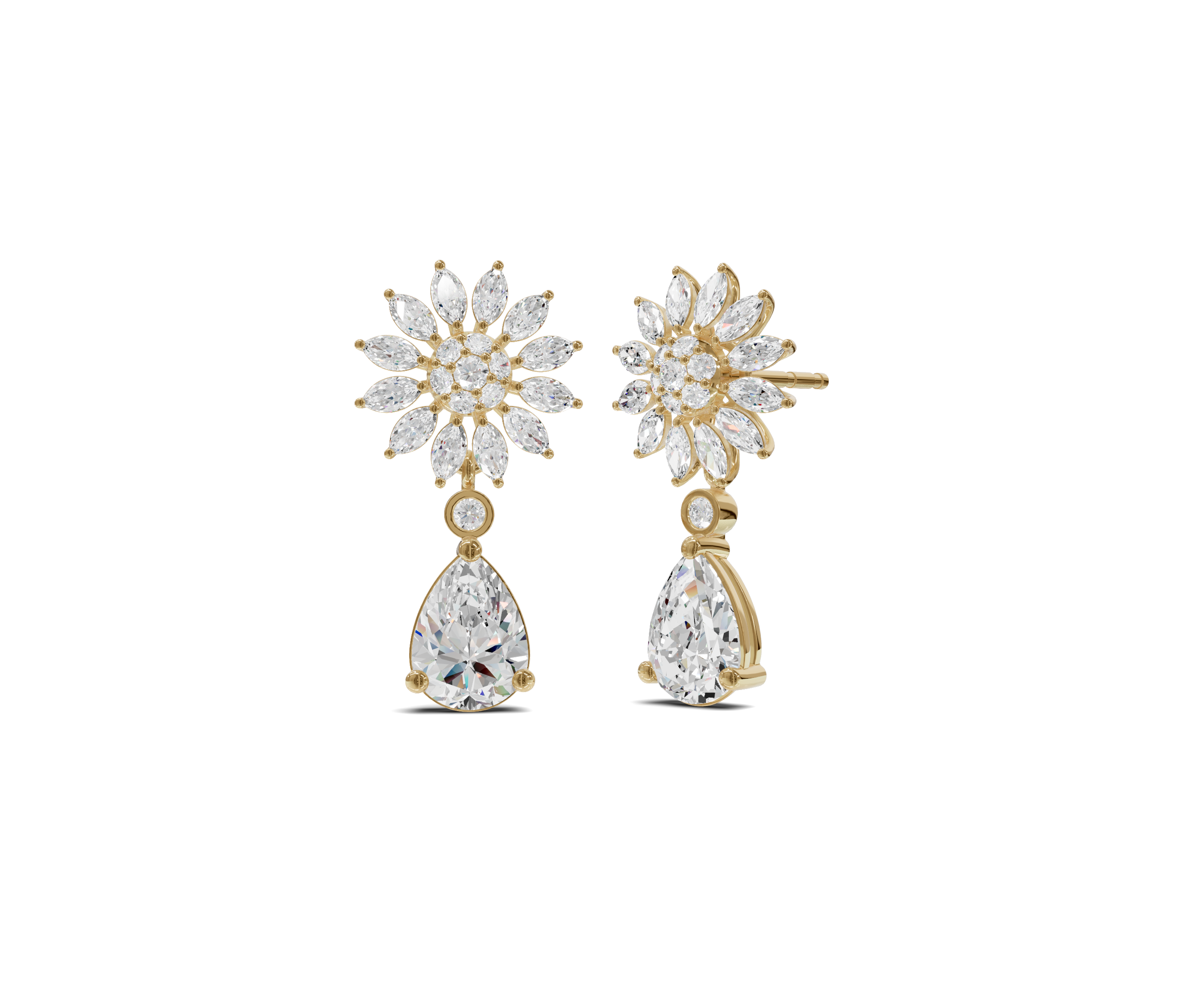 #metal-type_14k-yellow-gold, Blossom Brilliance Drops Earrings | Chicory Jewel
