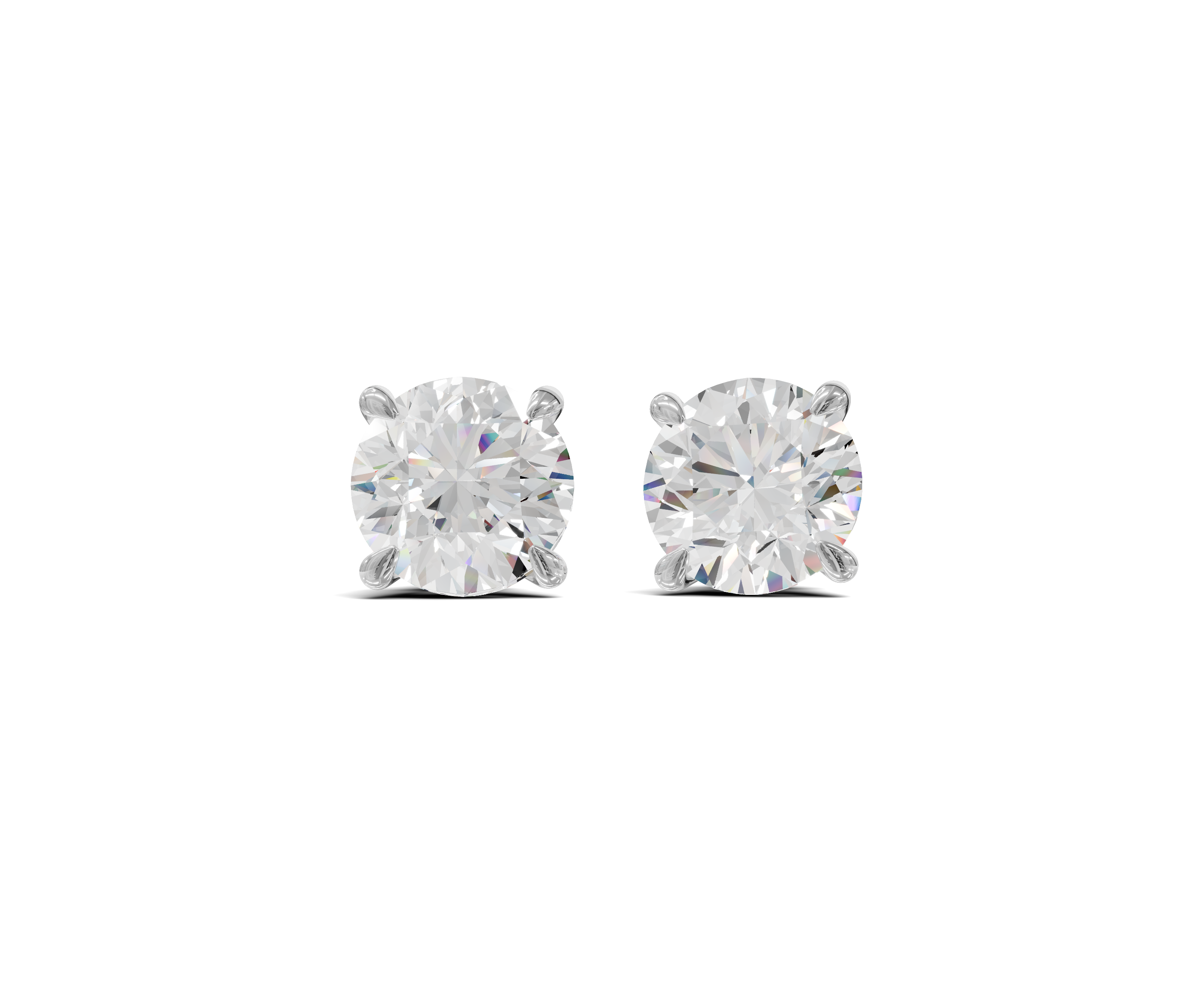 Diamond earrings white gold for women | Chicory Jewel