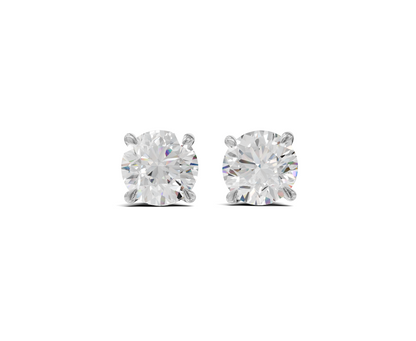 Diamond earrings white gold for women | Chicory Jewel