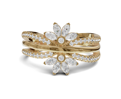 Elegant Flower Lab Grown Diamond Ring | 0.35ct - Chicory Jewel
