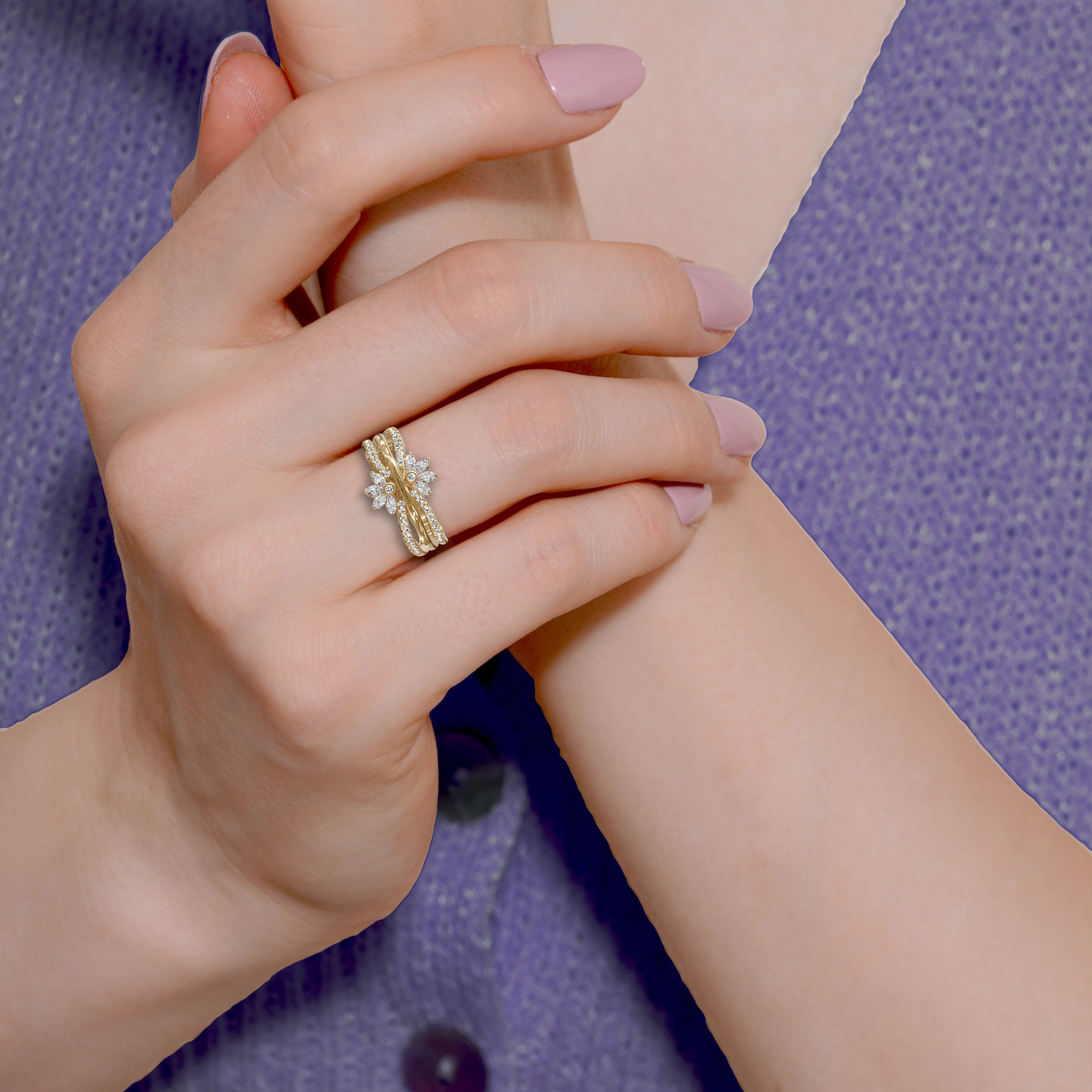 Elegant Flower Lab Grown Diamond Ring | 0.35ct - Chicory Jewel