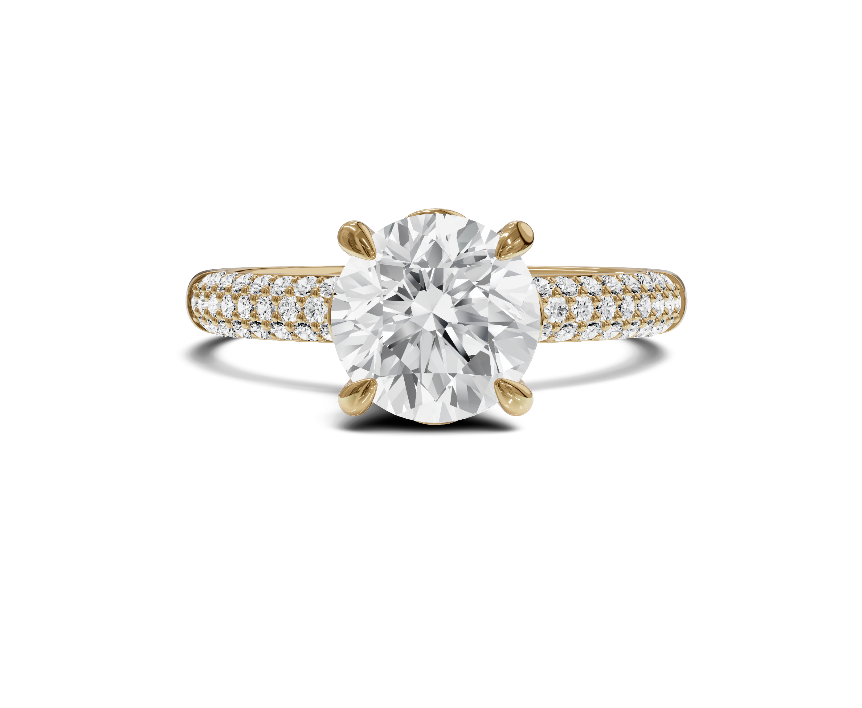 Side Stone Engagement Ring|1.25 Ct|Round Diamond - Chicory Jewel