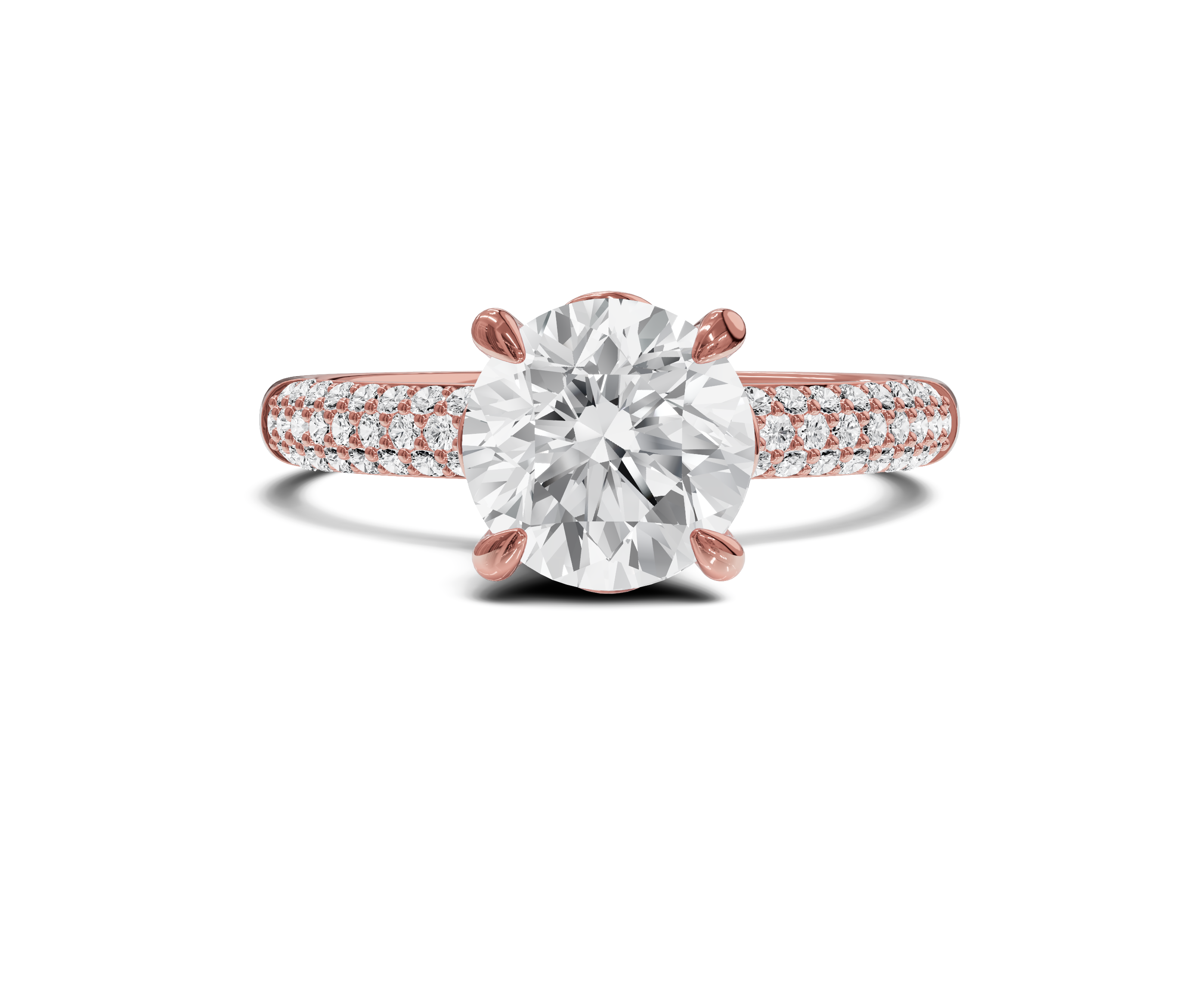 Side Stone Engagement Ring|1.25 Ct|Round Diamond - Chicory Jewel