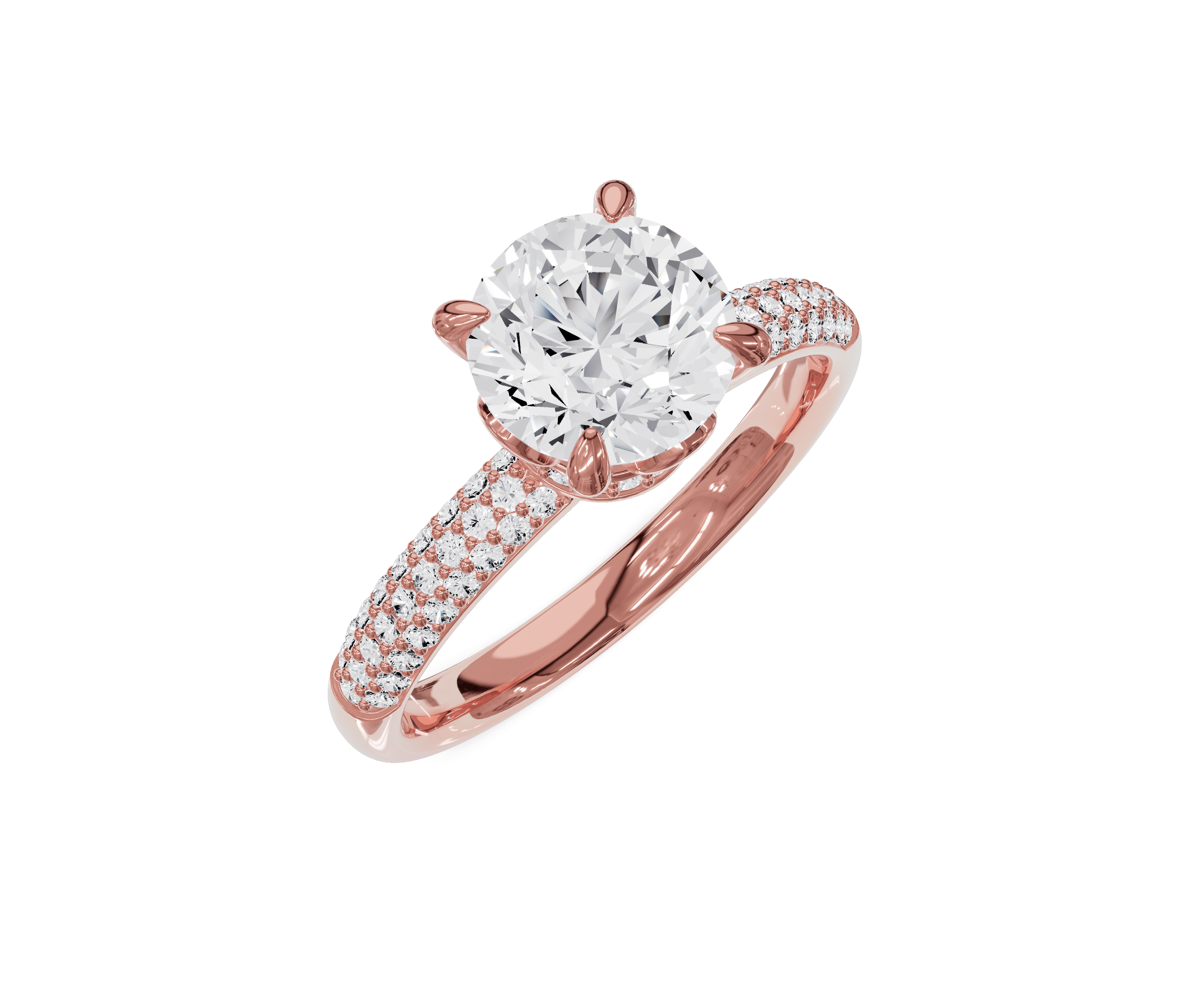 Side Stone Engagement Ring|1.25 Ct|Round Diamond - Chicory Jewel