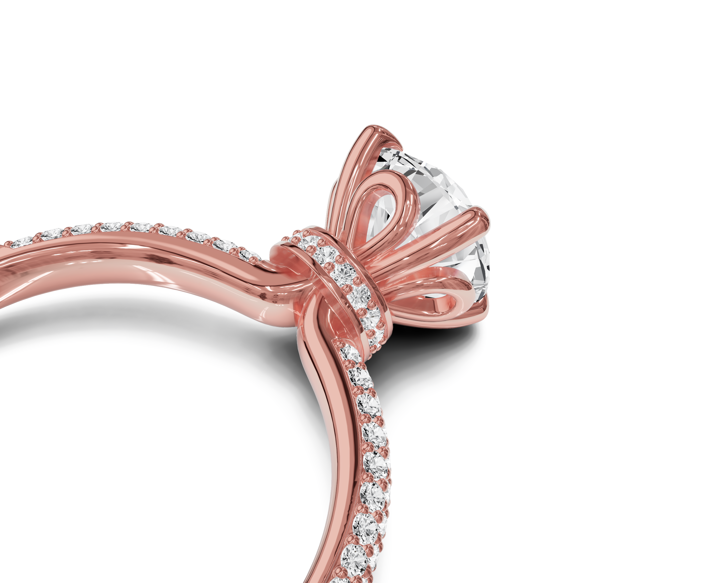 Side Stone Engagement Ring|1.25 Ct|Round Diamond - Chicory Jewel