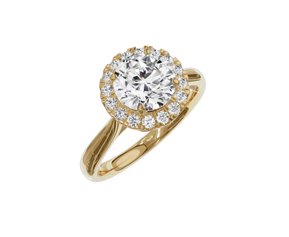 Perfect Engagement Ring Choice 1.30ct Round Halo Diamond Ring - Chicory Jewel