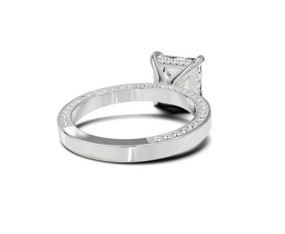 Classic princess cut diamond ring | Hidden Halo - Chicory Jewel