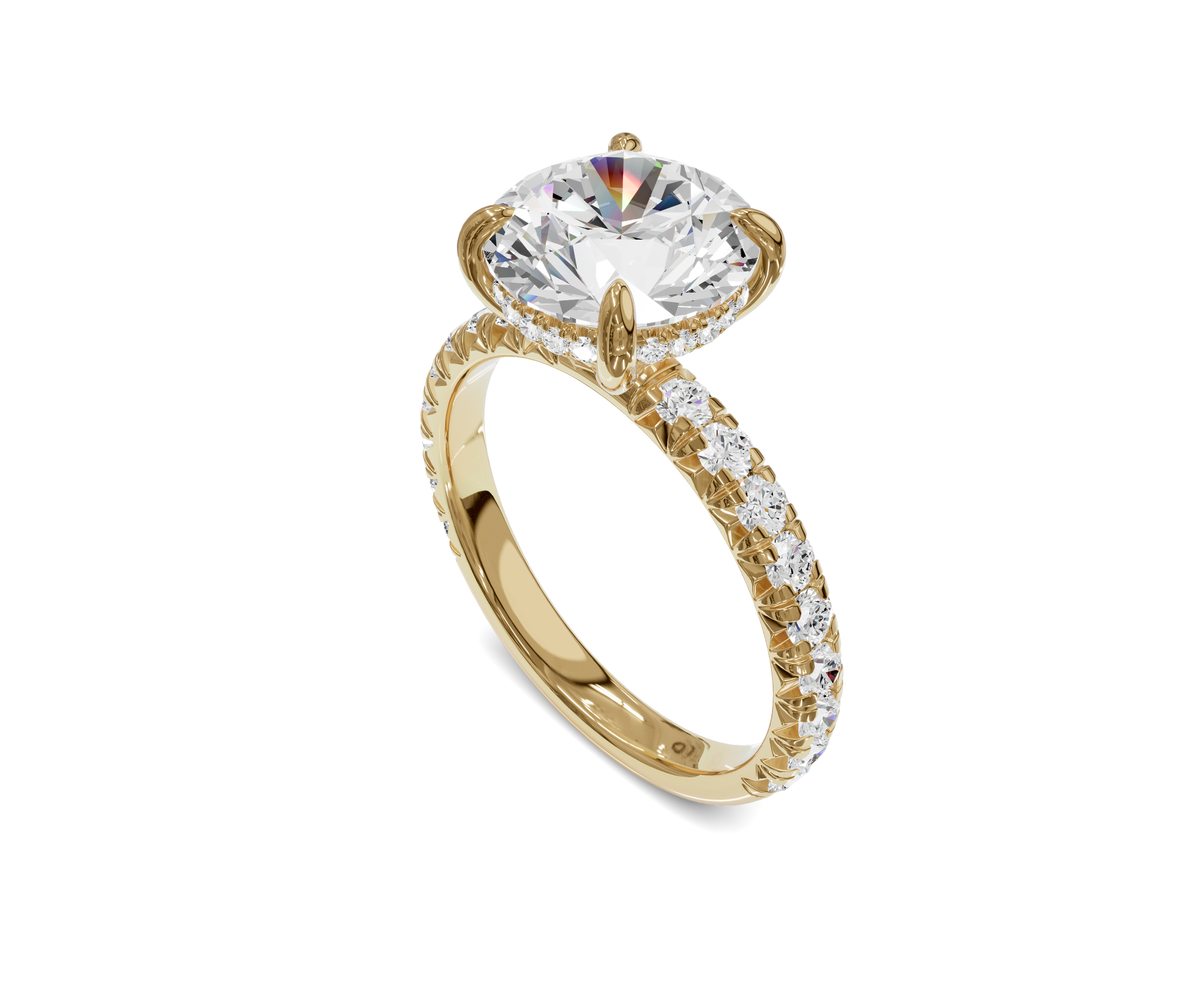 Luxurious Engagement Ring with Hidden Halo|2.50 ct|Round Cut - Chicory Jewel