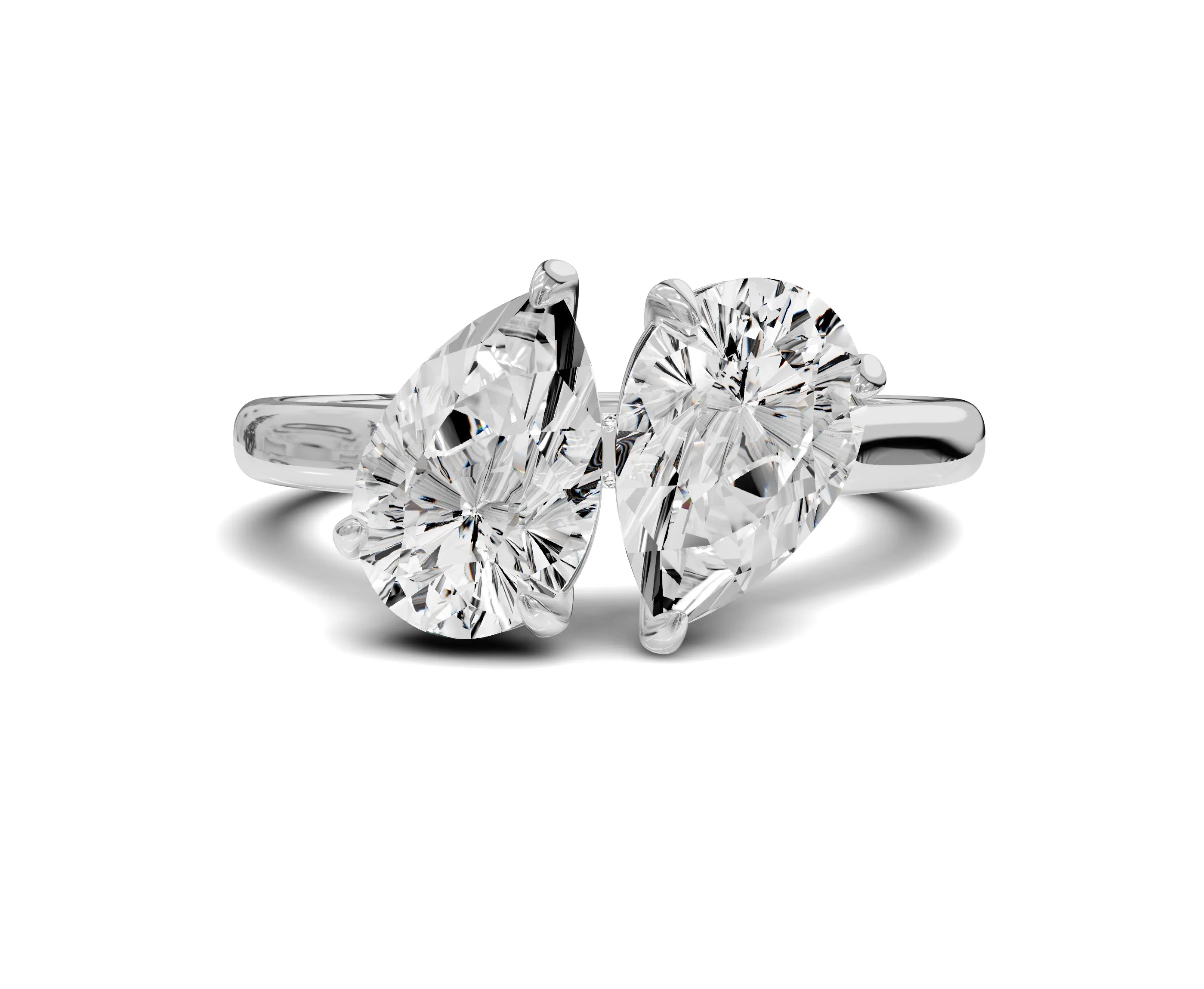 Unique Toi et Moi Ring with Twin Pear Diamonds - Chicory Jewel