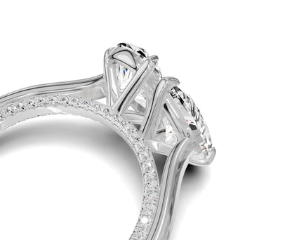 Unique Toi et Moi Ring with Twin Pear Diamonds - Chicory Jewel