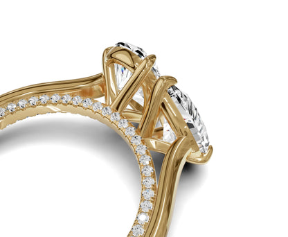 Unique Toi et Moi Ring with Twin Pear Diamonds - Chicory Jewel