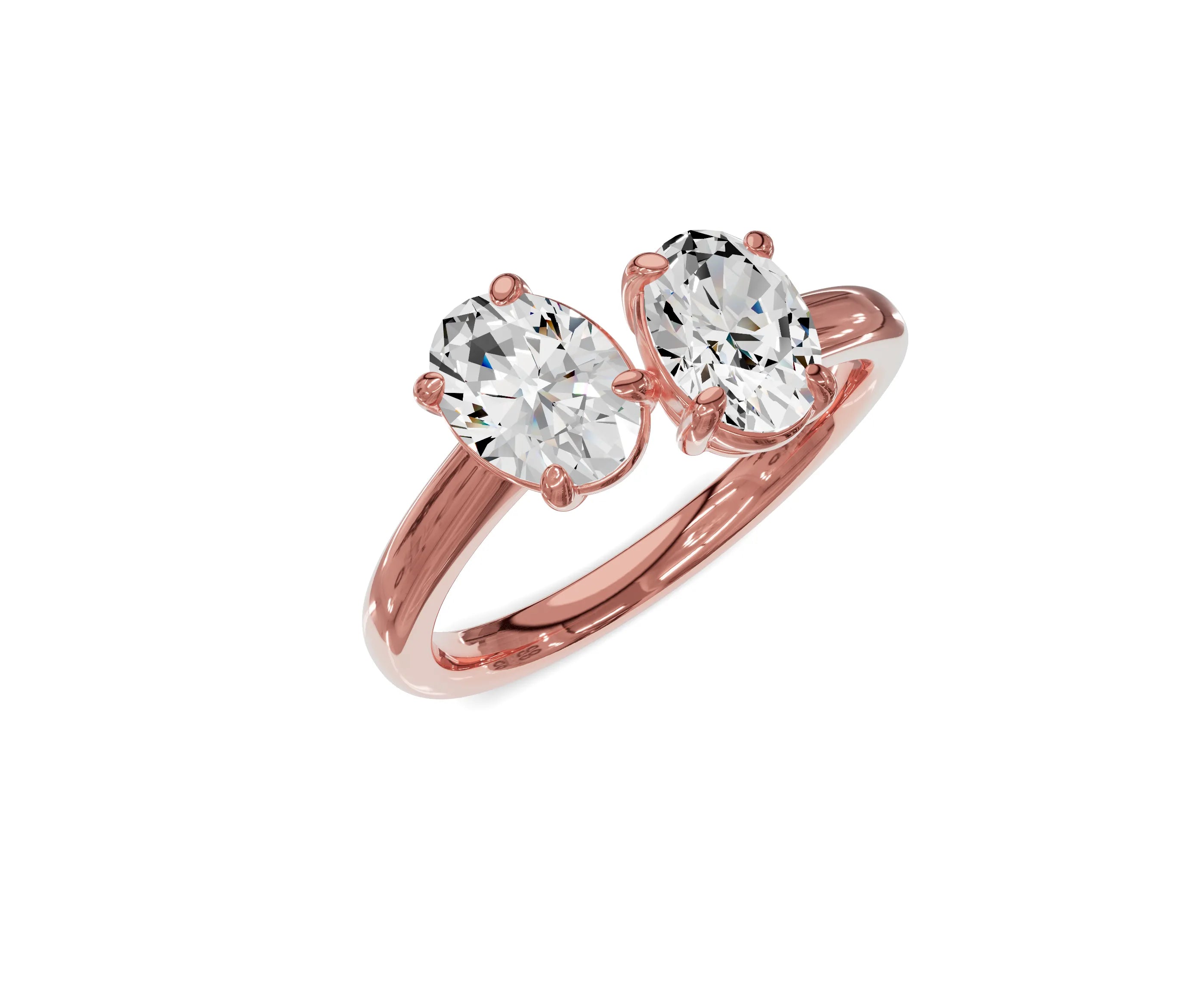 Oval Diamond Toi et Moi Engagement Ring - Chicory Jewel