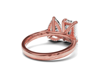 Pear & Emerald Toi et Moi Diamond Ring - Chicory Jewel