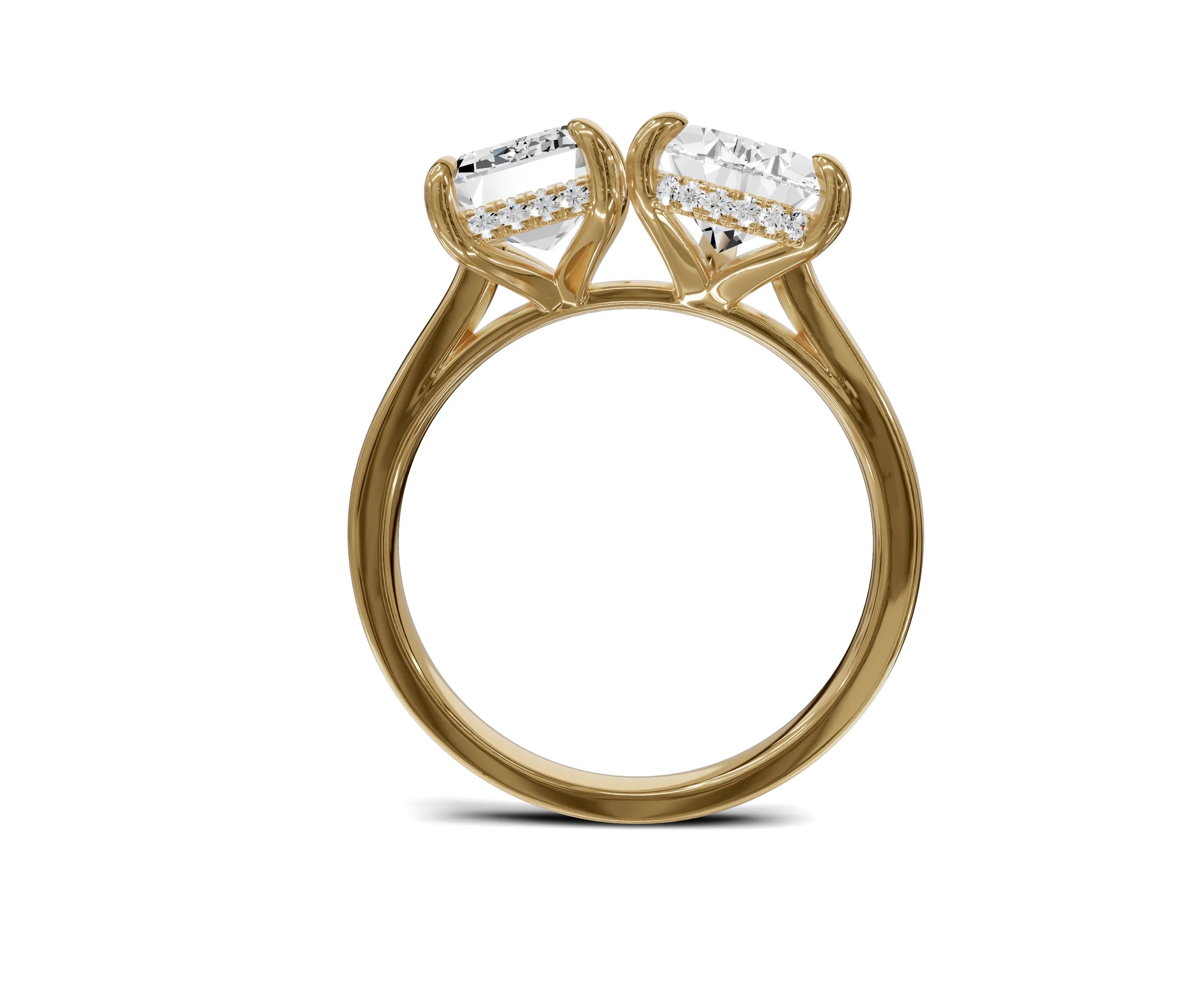 Pear & Emerald Toi et Moi Diamond Ring - Chicory Jewel