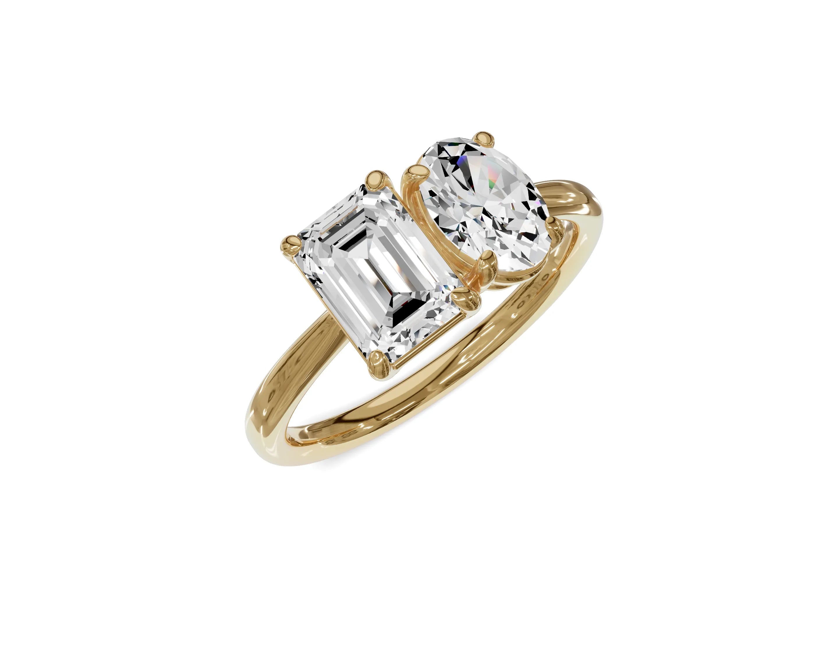 Oval & Emerald Cut Toi Et Moi Engagement Ring | 1.75ct Lab Grown - Chicory Jewel