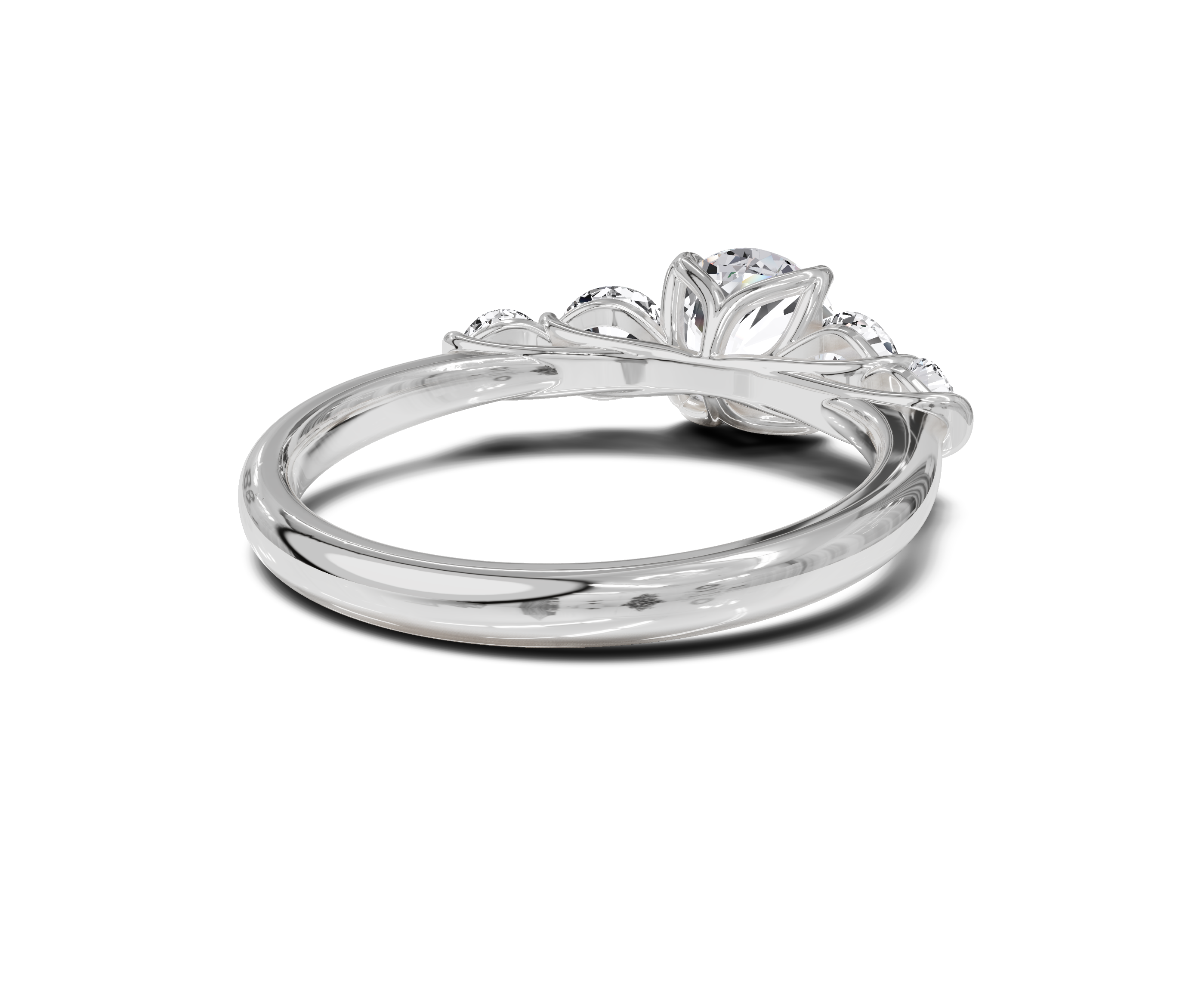 Round Cut Engagement Ring | 5 Stone | Lab Grown Diamond