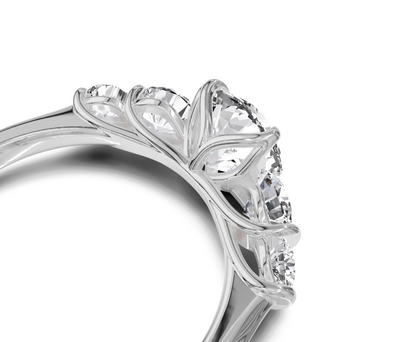 Round Cut Engagement Ring | 5 Stone | Lab Grown Diamond