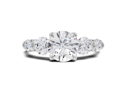 Round Cut Engagement Ring | 5 Stone | Lab Grown Diamond