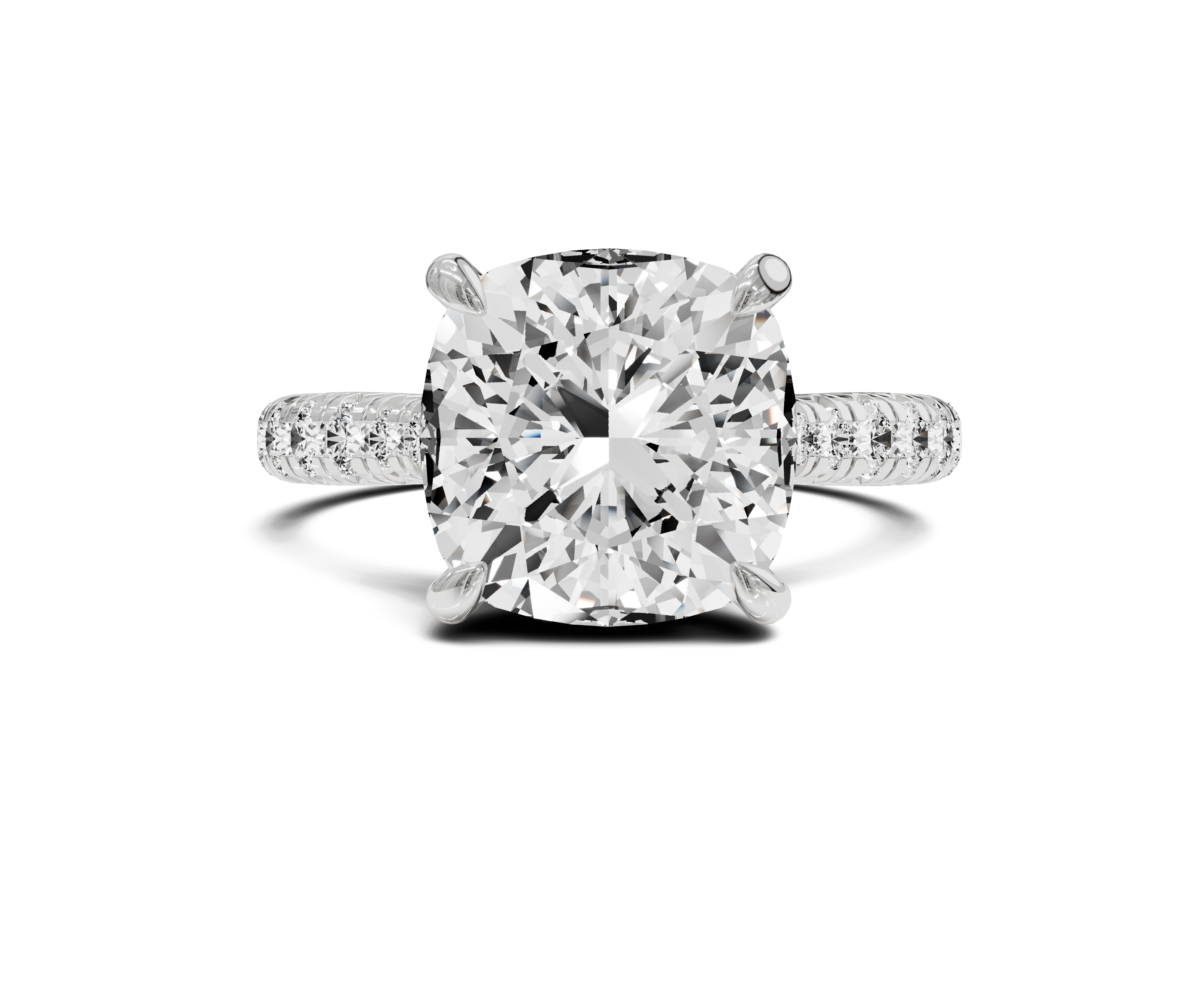 Brilliant Cushion Cut Engagement Rings | Hidden Halo, #metal-type_14k-white-gold