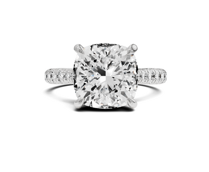 Brilliant Cushion Cut Engagement Rings | Hidden Halo, #metal-type_14k-white-gold