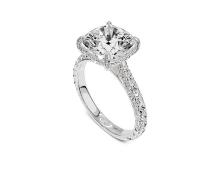 Brilliant Cushion Cut Engagement Rings | Hidden Halo, #metal-type_14k-white-gold