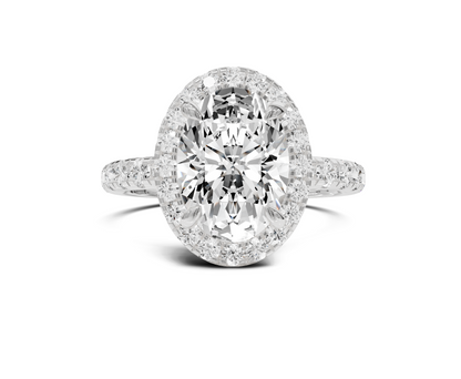 Oval cut engagement rings With Halo | Chicory Jewel