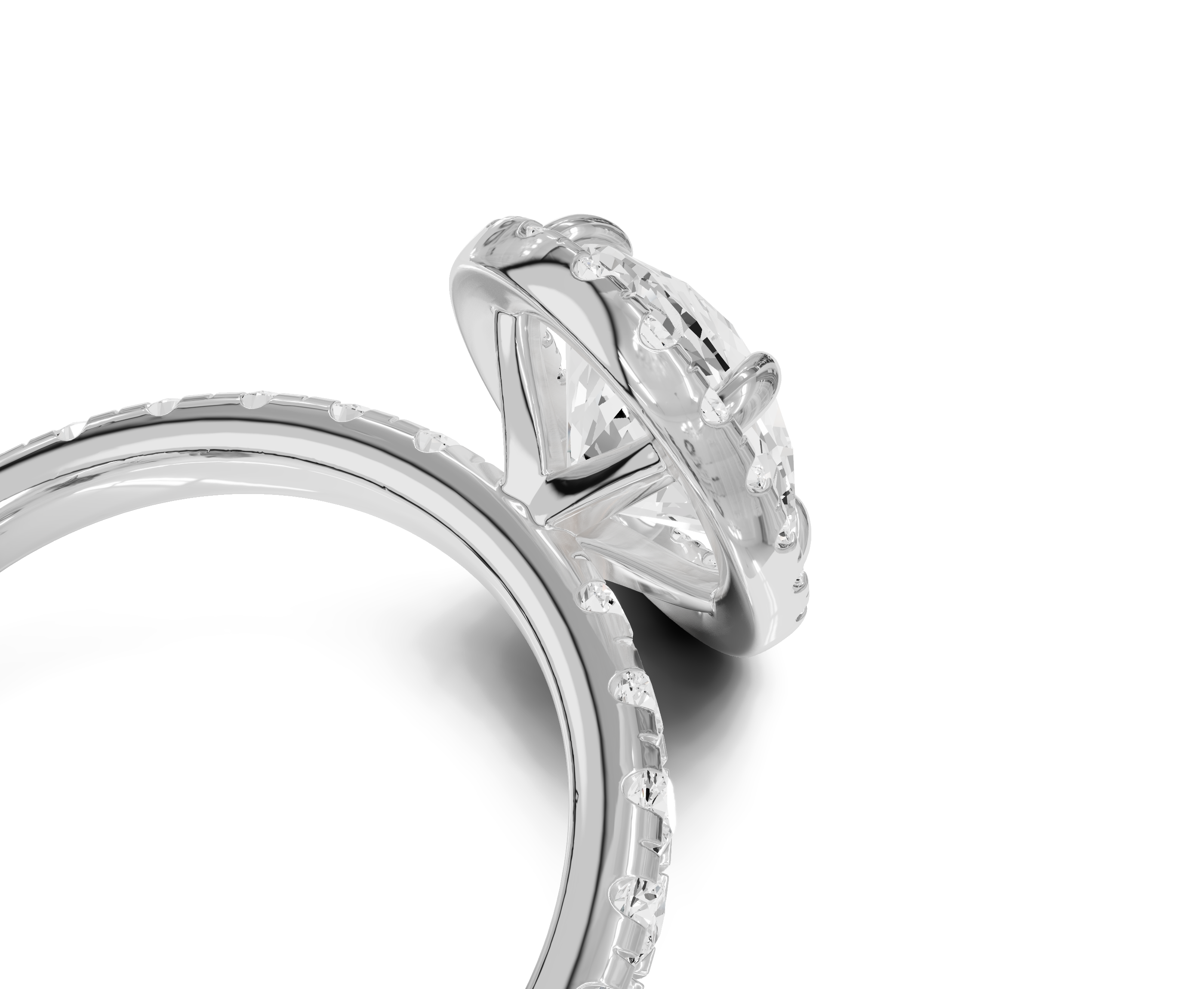 Oval cut engagement rings With Halo | Chicory Jewel