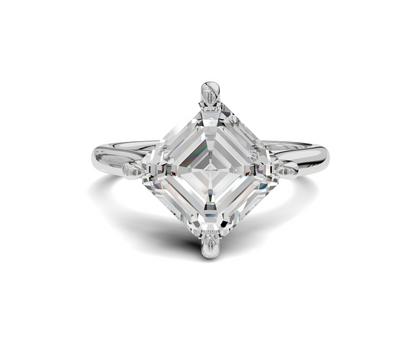 Asshcher Cut Engagement Rings With Hidden Halo