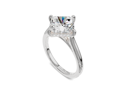 Asshcher Cut Engagement Rings With Hidden Halo