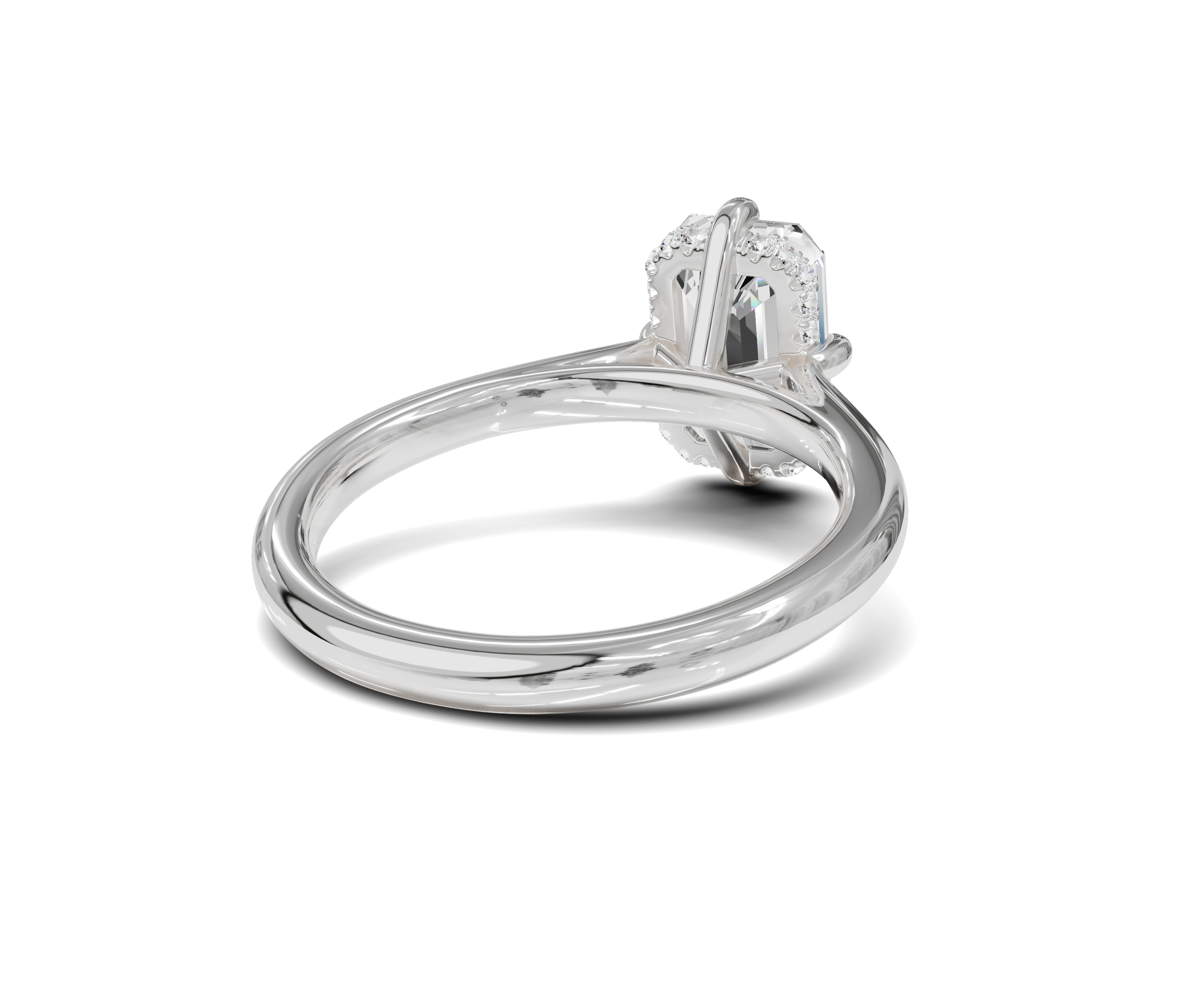 Emerald Cut Engagement Ring With Hidden Halo
