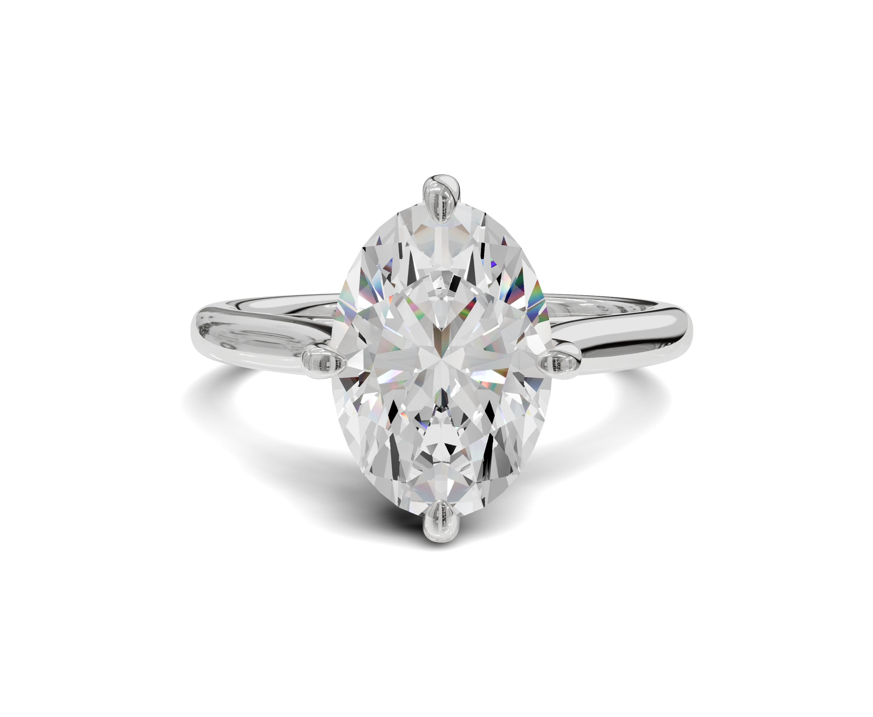 Solitaire Oval Cut Engagement Ring With Hidden Halo | 2.00 Ct.