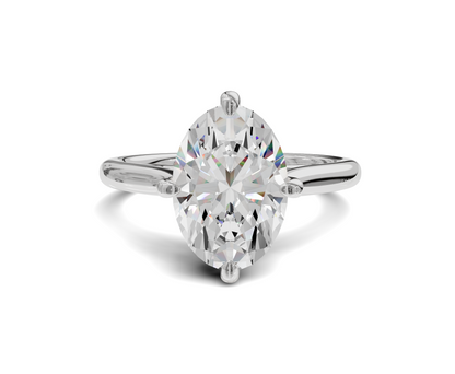 Solitaire Oval Cut Engagement Ring With Hidden Halo | 2.00 Ct.