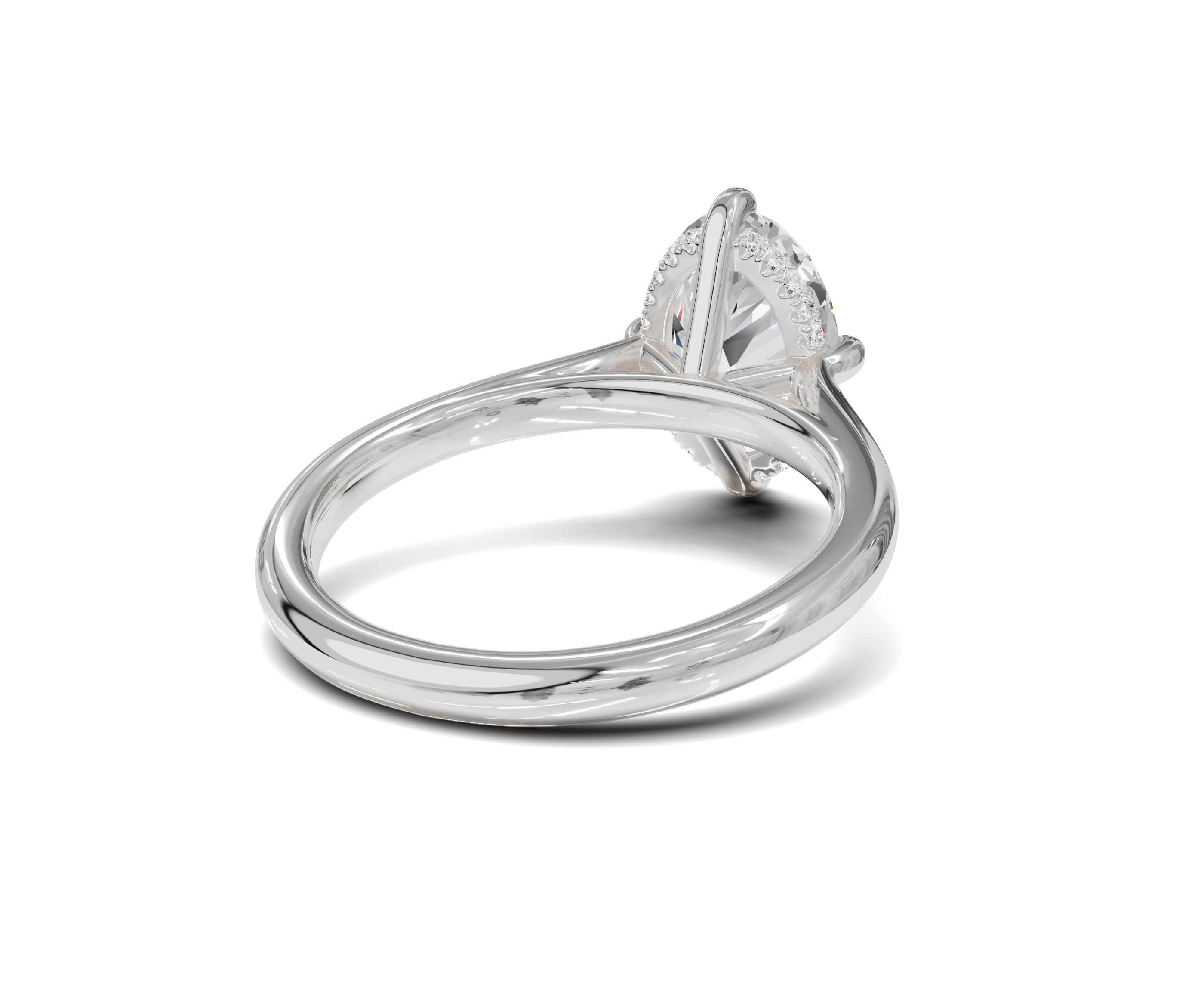 Solitaire Oval Cut Engagement Ring With Hidden Halo | 2.00 Ct.