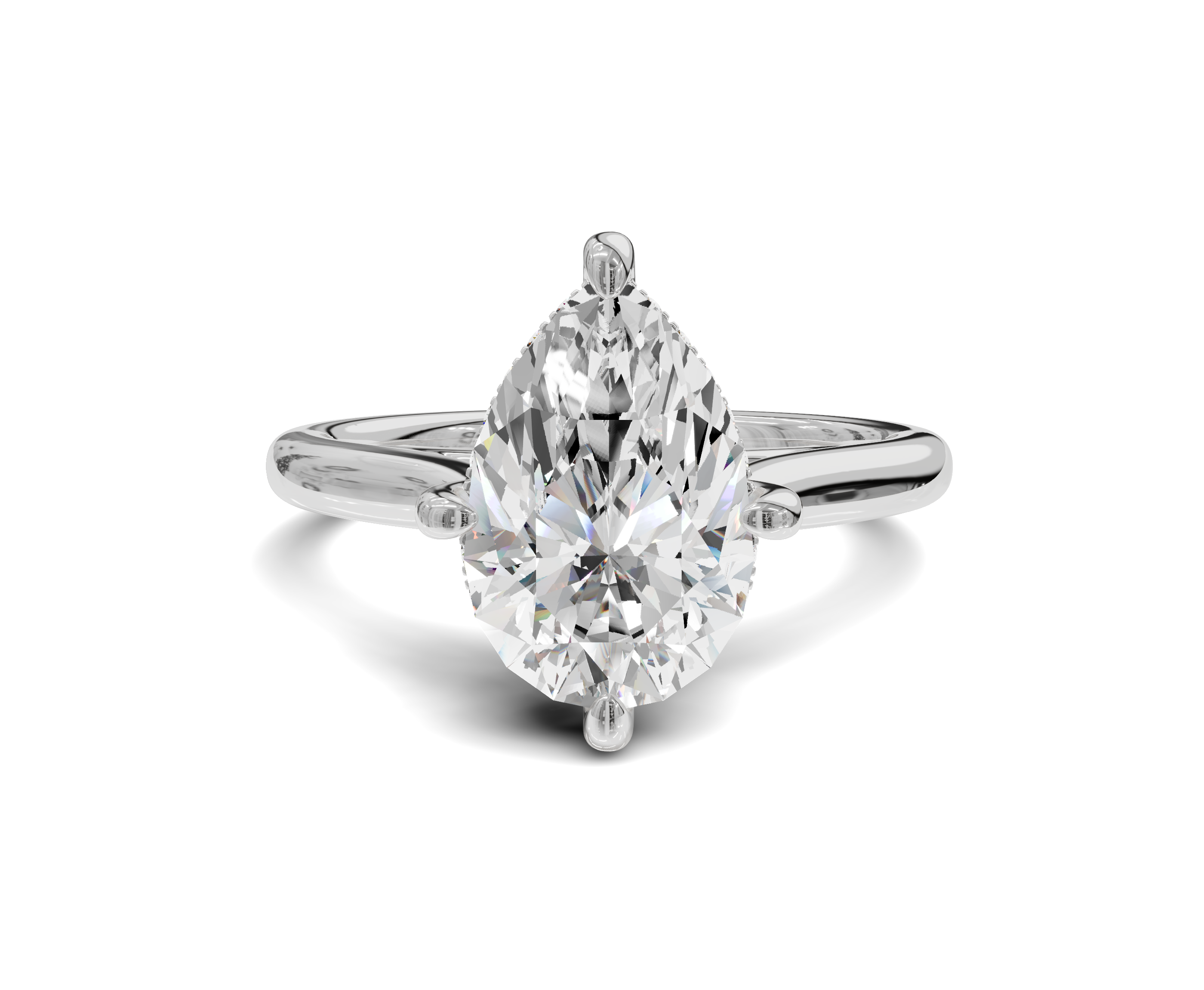 Pear Cut Engagement Ring With Hidden Halo | Chicory Jewel