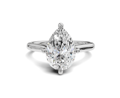 Pear Cut Engagement Ring With Hidden Halo | Chicory Jewel