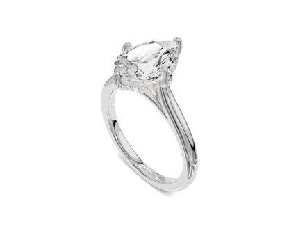 Pear Cut Engagement Ring With Hidden Halo | Chicory Jewel