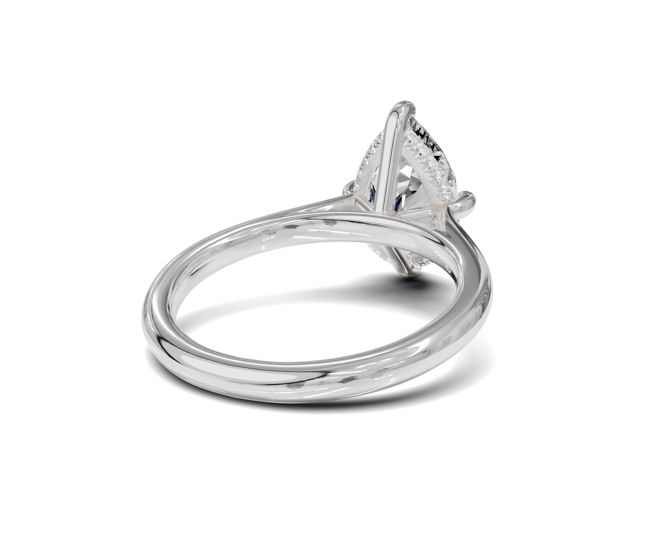 Pear Cut Engagement Ring With Hidden Halo | Chicory Jewel
