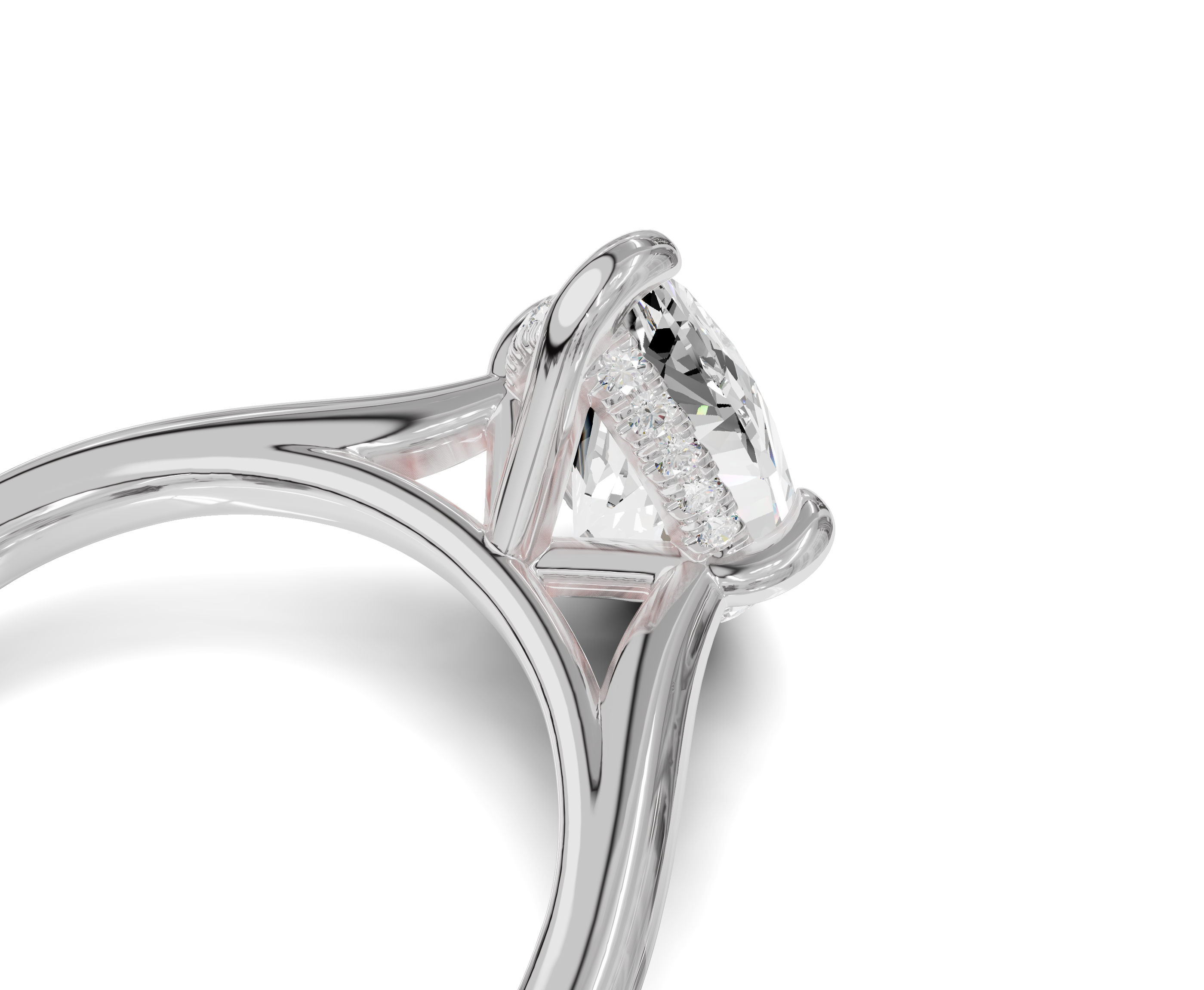 Pear Cut Engagement Ring With Hidden Halo | Chicory Jewel