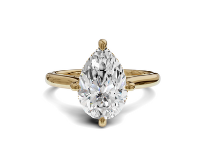 Pear Cut Engagement Ring With Hidden Halo | Chicory Jewel