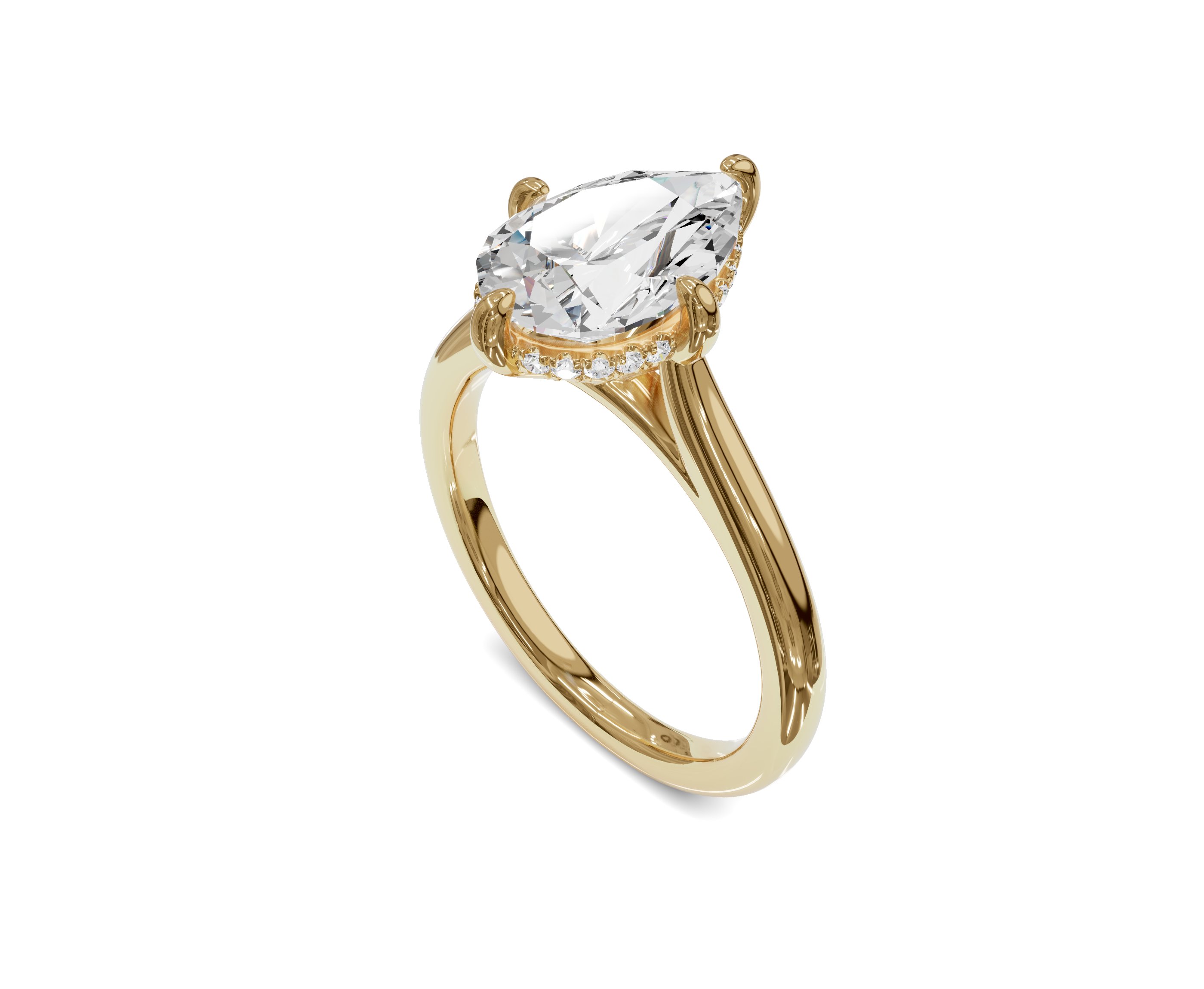 Pear Cut Engagement Ring With Hidden Halo | Chicory Jewel