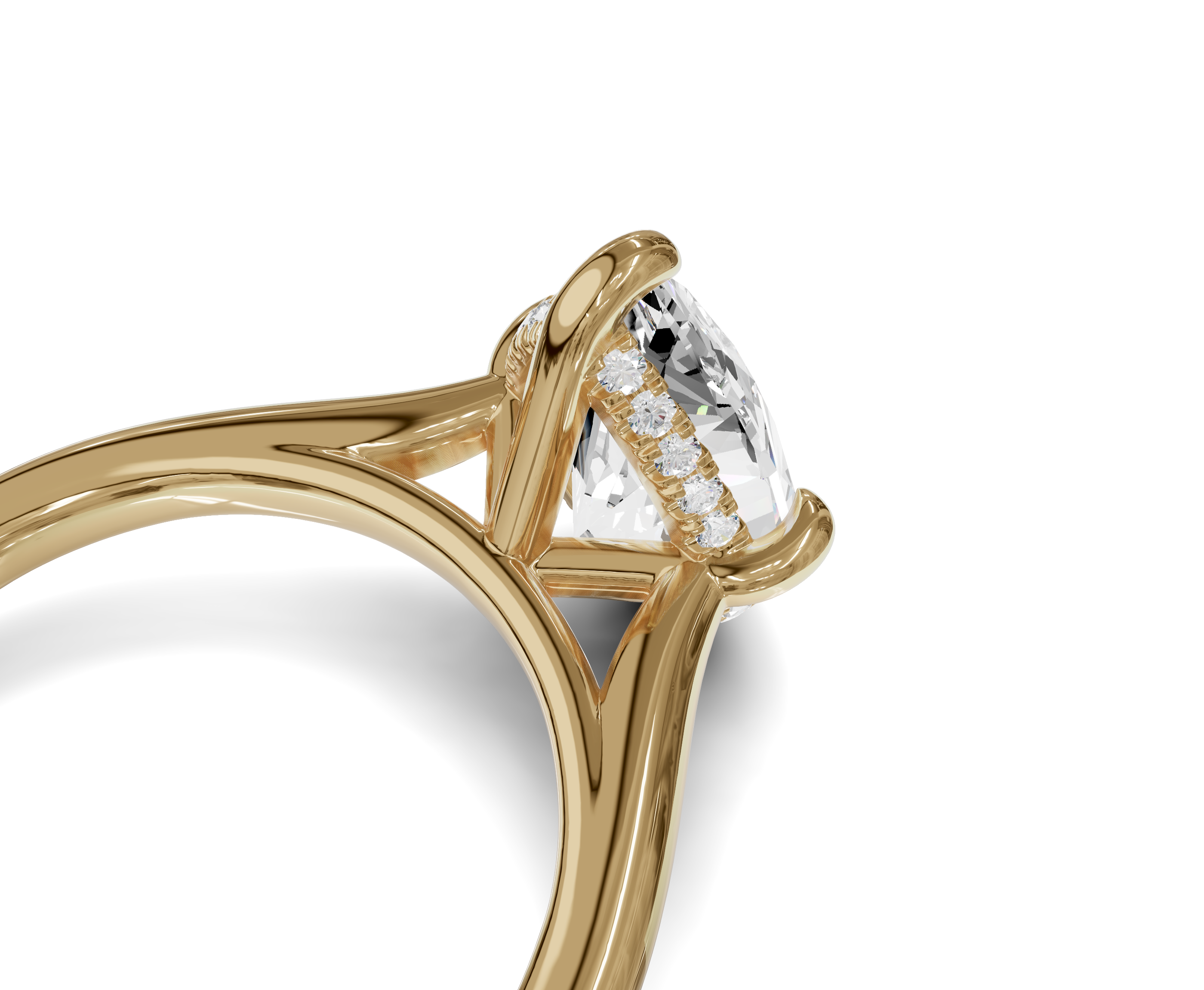 Pear Cut Engagement Ring With Hidden Halo | Chicory Jewel